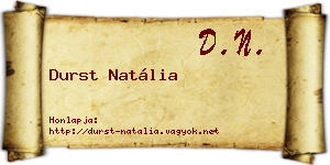 Durst Natália névjegykártya