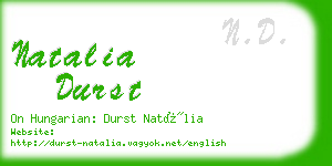 natalia durst business card
